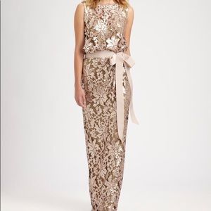 Tadashi Shoji Metallic Gown - Sequin Lace